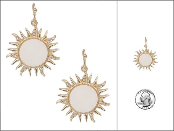 SUN SHAPE DANGLE METAL EARRING