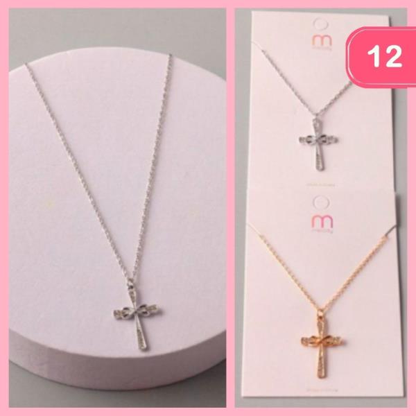 INFINITY CROSS CHARM NECKLACE (12 UNITS)