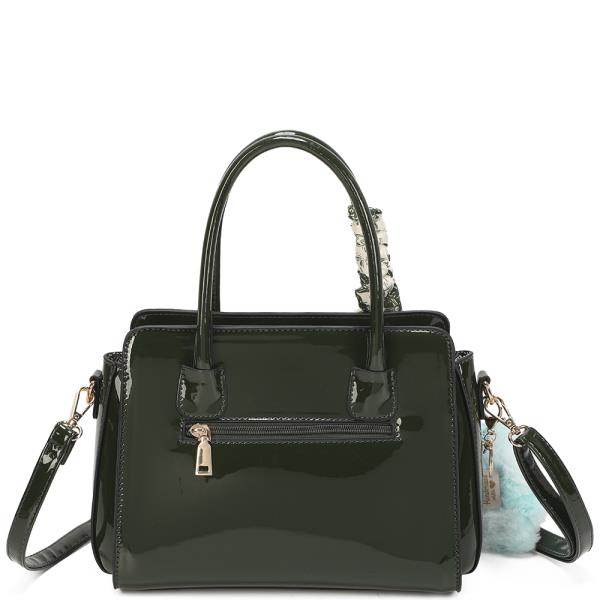 2IN1 CHIC SCARF HANDLE SATCHEL BAG W WALLET SET