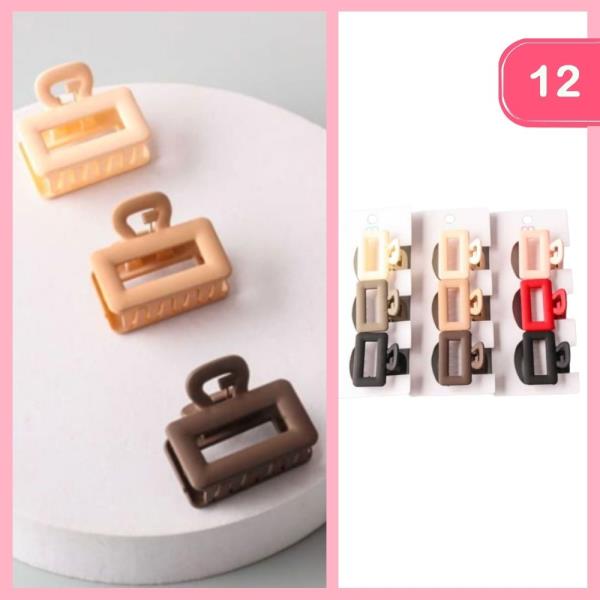 MATTE SMALL RECTANGLE CLAW CLIP (12 UNITS)
