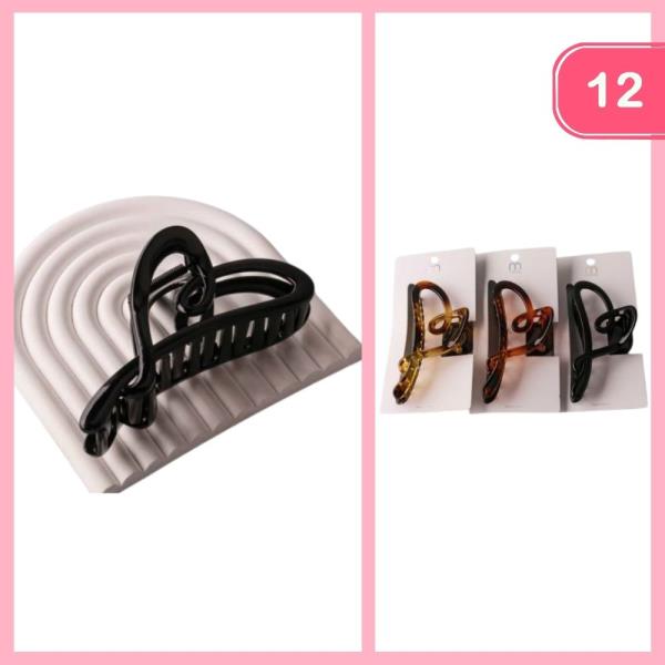LOOP HEART HAIR CLAW CLIP (12 UNITS)