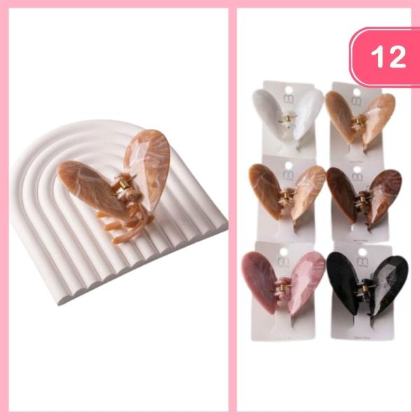 MARBLED HEART WING CLAW CLIP (12 UNITS)