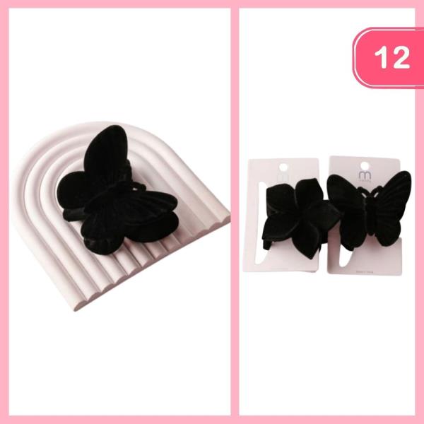 VELVET BUTTERFLY CLAW CLIP (12 UNITS)