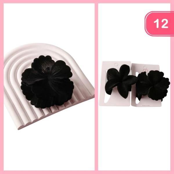 VELVET TROPICAL FLOWER CLAW CLIP (12 UNITS)
