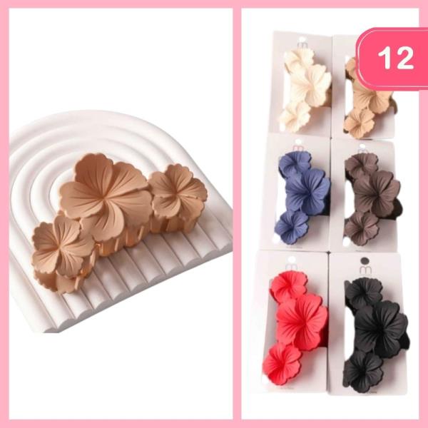 MATTE TRIPLE PLUMERIA CLAW CLIP (12 UNITS)