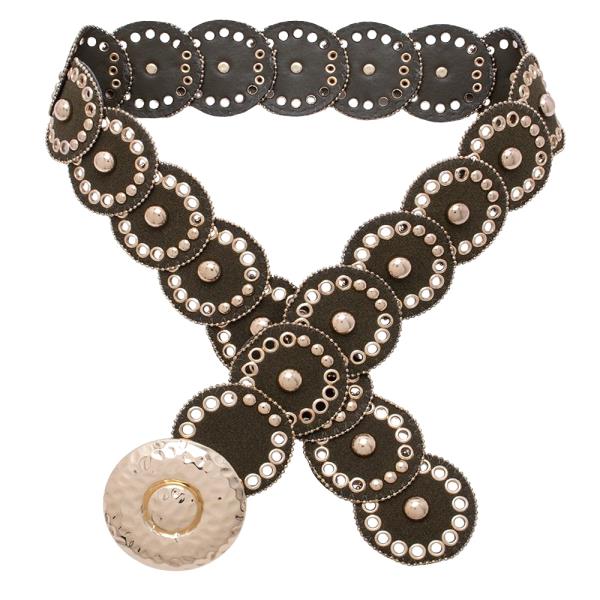 ROUND STUD METAL CONCHO BELT