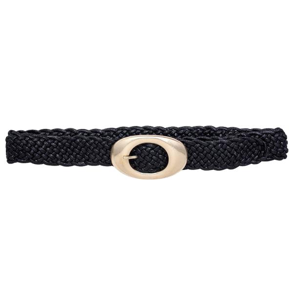 MODERN KNIT DESIGN OVAL METAL BELT