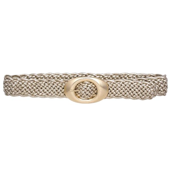 MODERN KNIT DESIGN OVAL METAL BELT