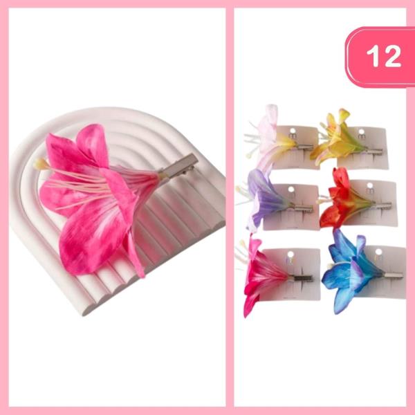 LILY FLOWER HAIR PIN (12 UNITS)