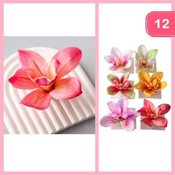 ARTIFICIAL ORCHID LILY HAIR CLIP (12 UNITS)