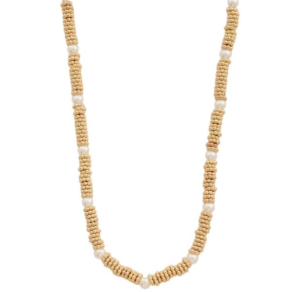 PEARL METAL BEAD NECKLACE