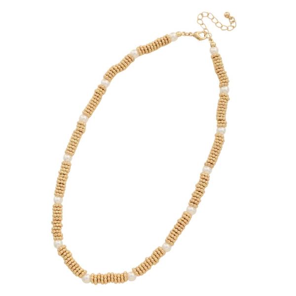 PEARL METAL BEAD NECKLACE