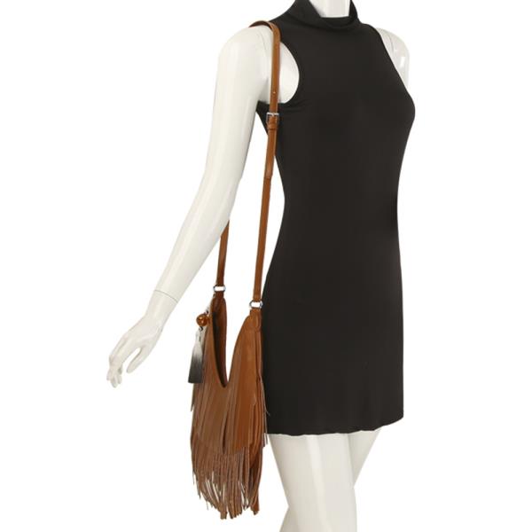 FRINGE TASSEL SHOULDER HOBO BAG