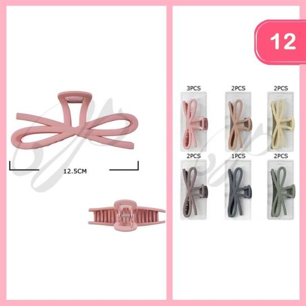 BOW HAIR CLAW CLIP (12 UNITS)