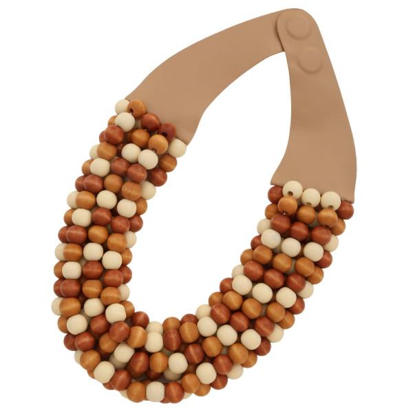 TWO TONE BEADED LAYERED MAGNETIC NECKLACE