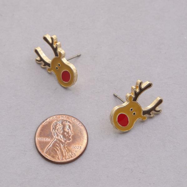REINDEER CHRISTMAS STUD EARRING