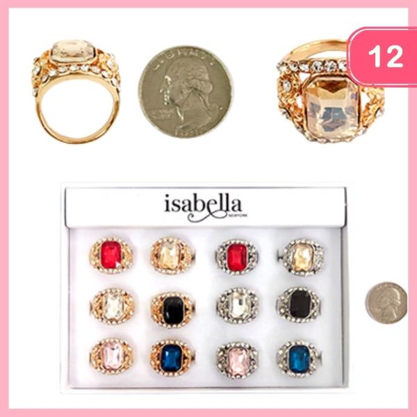 RHINESTONE RING (12 UNITS)