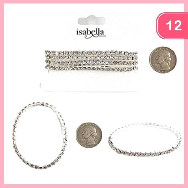 RHINESTONE STRETCHABLE BRACELET (12 UNITS)