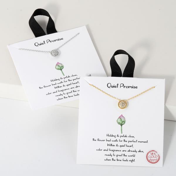 18K GOLD RHODIUM QUIET PROMISE PENDANT NECKLACE