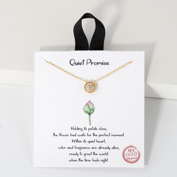 18K GOLD RHODIUM QUIET PROMISE PENDANT NECKLACE