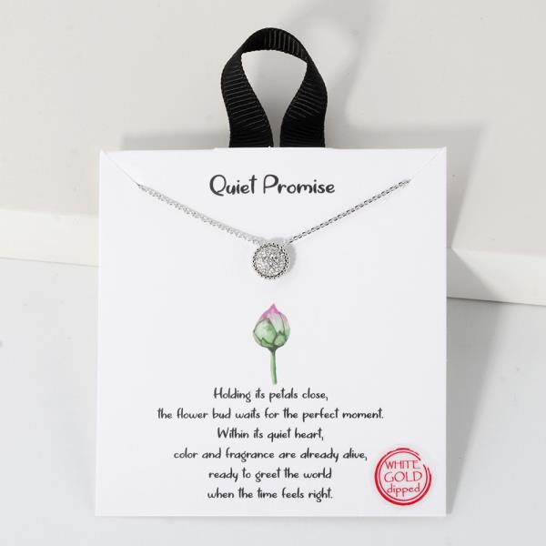 18K GOLD RHODIUM QUIET PROMISE PENDANT NECKLACE