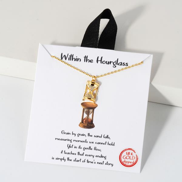 18K GOLD RHODIUM WITHIN THE HOURGLASS PENDANT NECKLACE