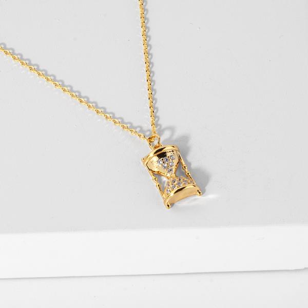 18K GOLD RHODIUM WITHIN THE HOURGLASS PENDANT NECKLACE