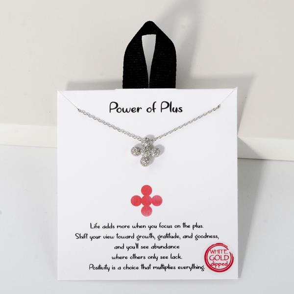 18K GOLD RHODIUM POWER OF PLUS BALL PENDANT NECKLACE