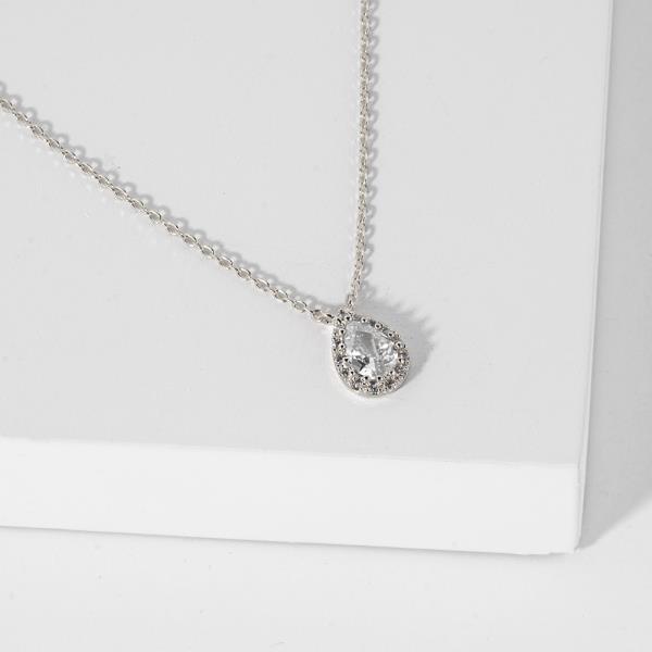 18K GOLD RHODIUM PSALM 56 8 TEARDROP PENDANT NECKLACE