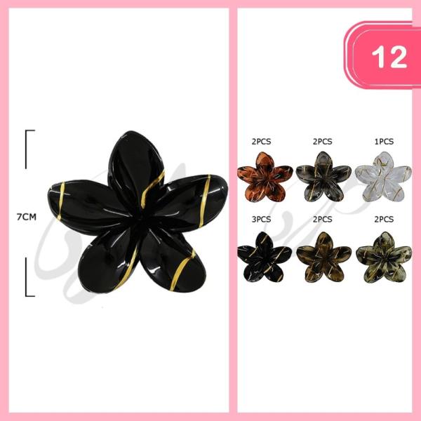 FLOWER HAIR CLAW CLIP (12 UNITS)