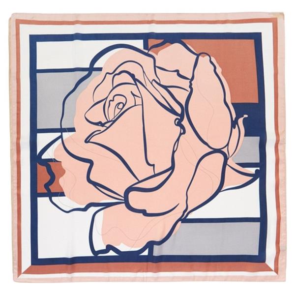ABSTRACT ROSE ART PRINT SILKY BANDANA SQUARE NECK SCARF