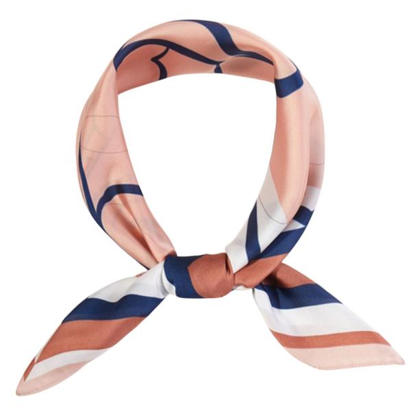 ABSTRACT ROSE ART PRINT SILKY BANDANA SQUARE NECK SCARF