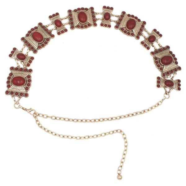 WESTERN STYLE STONE METAL LINK BELT