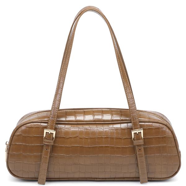 CROC TEXTURED SHOULDER BAG