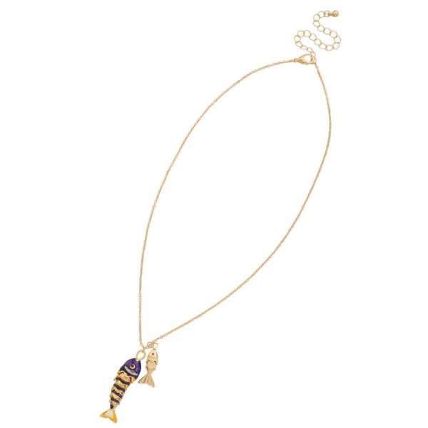 FISH CHARM METAL NECKLACE