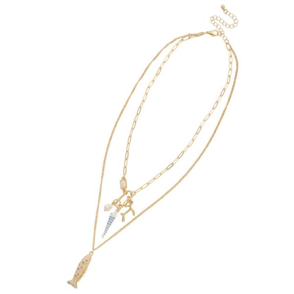 FISH CHARM LAYERED NECKLACE