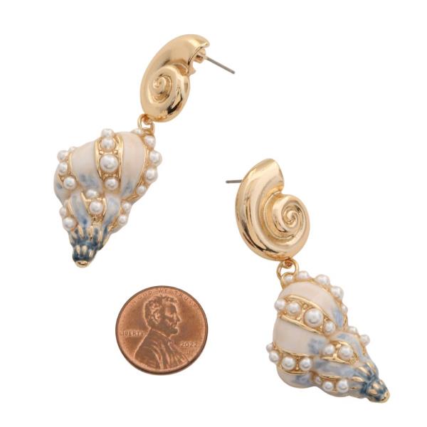 SEASHELL METAL DANGLE EARRING