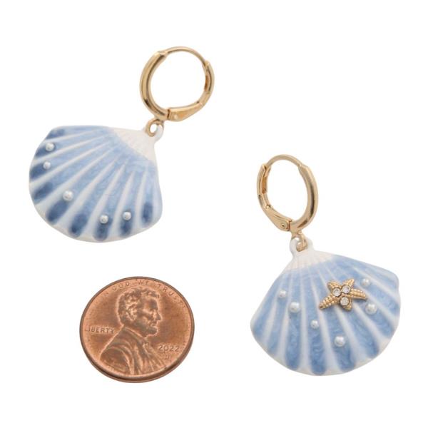 SEASHELL HUGGIE HOOP EARRING