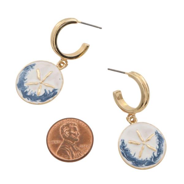 SAND DOLLAR OPEN HOOP EARRING