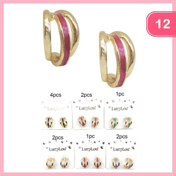 LAYERED HUGGIE HOOP EARRING (12 UNITS)