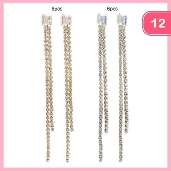 RHINESTONE TASSEL EARRINGS (12 UNITS)