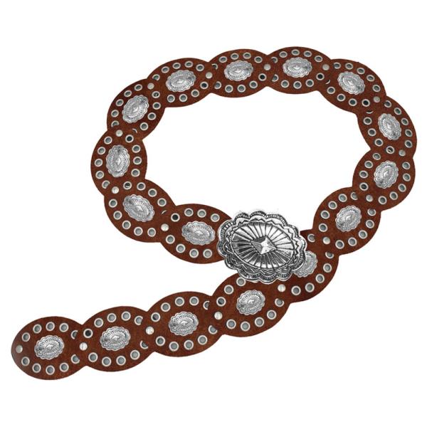 NAVAJO SOUTH WESTERN CONCHO ACCENT OVAL DISC HIP BELT