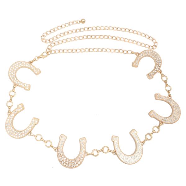 DOUBLE LINER RS PAVE HOSESHOE CHAIN BELT