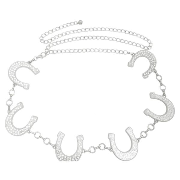 DOUBLE LINER RS PAVE HOSESHOE CHAIN BELT