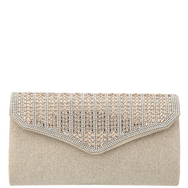 RHINESTONE FLAP CLUTCH