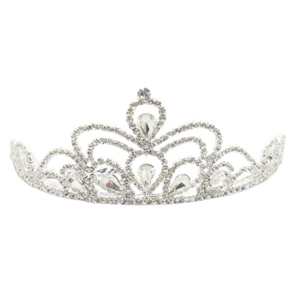 RHINESTONE TEARDROP FILIGREE TIARA