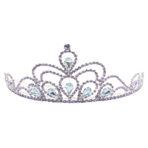RHINESTONE TEARDROP FILIGREE TIARA