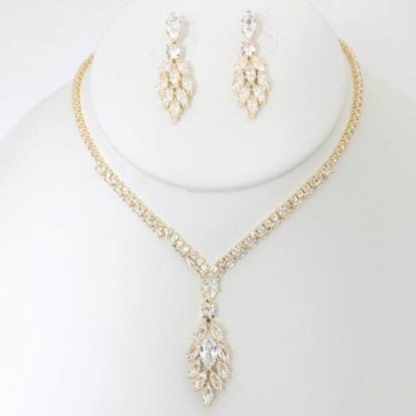 RHINESTONE Y SHAPE NECKLACE
