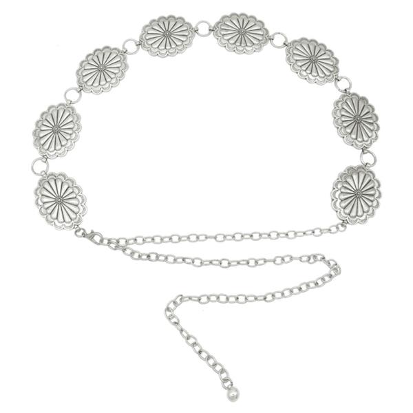 PLUS SOUTHWESTERN OVAL FLORETTE CONCHO CHAIN BELT