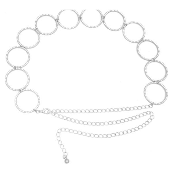 RHINESTONE PAVE CIRCLE LINKED RS CHAIN BELT